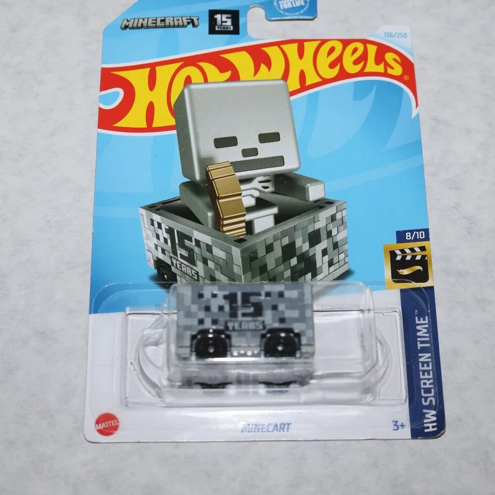 Hot Wheels lot of 3 Screen Time Yellow submarine and two gray minecarts